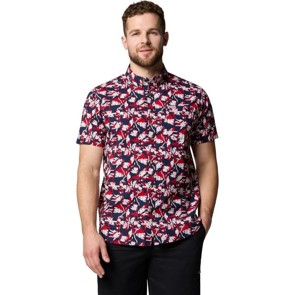 Men's Rapid Rivers Printed Short Sleeve Shirt, Comfort Stretch